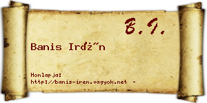 Banis Irén névjegykártya